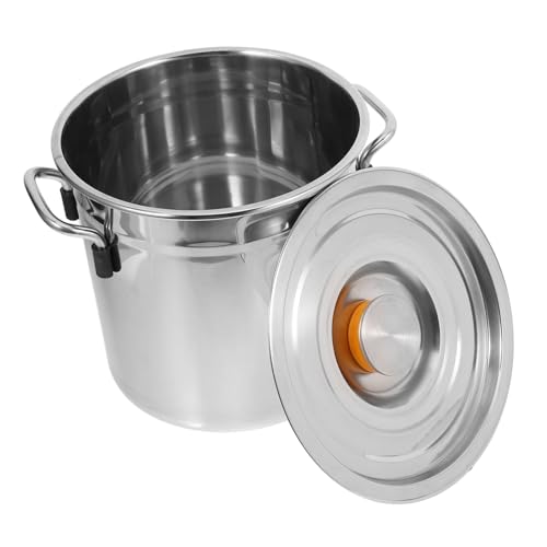 Zerodeko Olla Inoxidable Con Cacerola Profunda Para Cocinas De Inducción y Estufas De Gas De Doble Asa y Gran Capacidad Para Uso Comercial y Doméstico