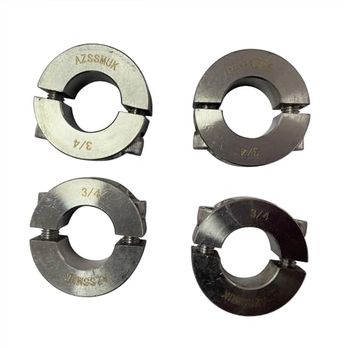 AZSSMUK Bore 3/4'' Double Split Shaft Collar Stainless Steel Lock Collar Clamp Set Screw 4PCS (3/4'', 4)