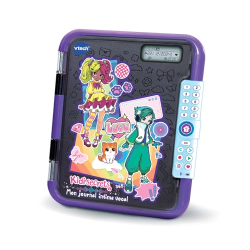 VTech - KidiSecrets 365 Mon Journal Intime Vocal Noir, Journal Intime Électronique avec Code,...