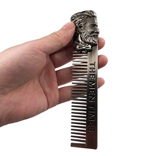 Messen Stainless Steel Beard Comb Wallet Comb Pocket Comb Anti-Static Hair Comb Beard Care Tool Mustache Comb for Men (THE MEN TIMES)