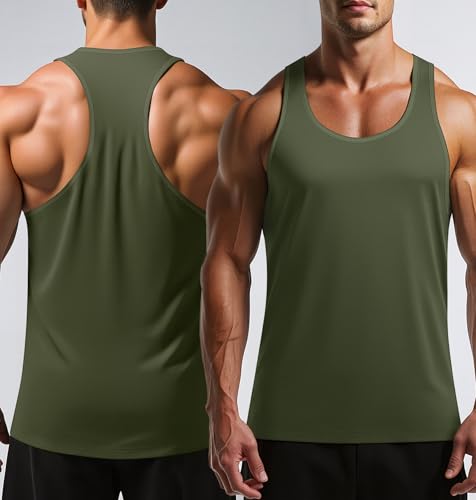 Tank Tops Men Y-Back Muscle 3 Pack Dry Fit Sleeveless Workout Tank Tops for Men Mesh Material Running Gym4