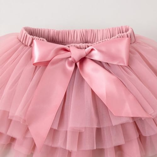 Image of 6M-3T Infant Baby Girl Tutu Skirt Toddler Girls Solid Color Tulle Skirts Birthday Outfits with Headband