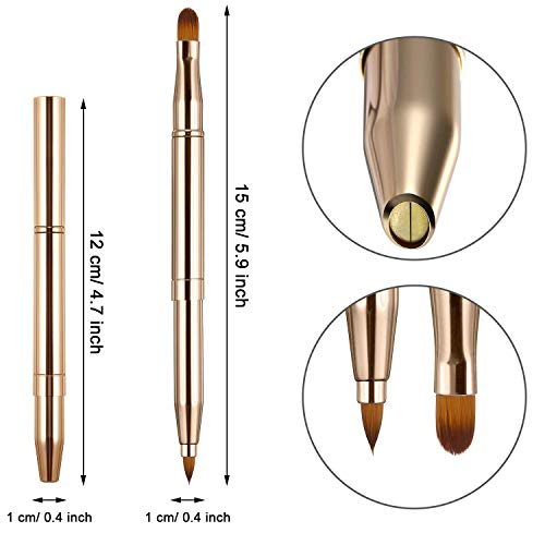 Toodoo Dual End Lip Brush Concealer Brushes 3 Pieces Retractable Lipstick Eyeshadow Foundation Makeup Brush Tool Applicators Set(Gold, Black, Purple) #TOP3