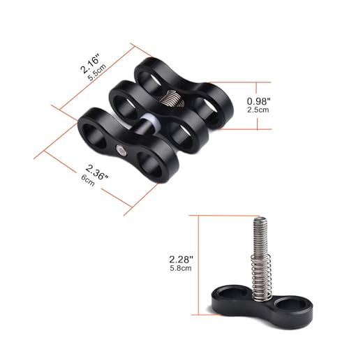 OrcaTorch ZJ13 Aluminum Ball Joint Clamp for Underwater Diving Light Arms Tray, Photography Diving Camera, 360° Clip Adapter Bracket Holder for Action Camera, Dive Flashlight Arm Connected Accessories by ORCATORCH - Image 2