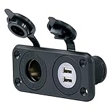 Marinco ParkPower Sea Link Deluxe Dual USB Charger Receptacle 12-24V Combo