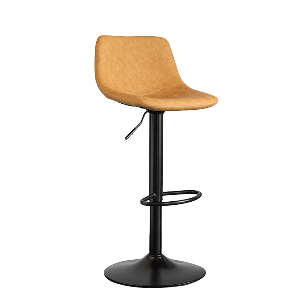 Nff Bar Stool, Rotatable And Liftable Modern Bar Chair, Leather Upholstered Seat, Kitchen High Stool With Footrest And Backrest, Bearing 150kg (Color : G) — image 1