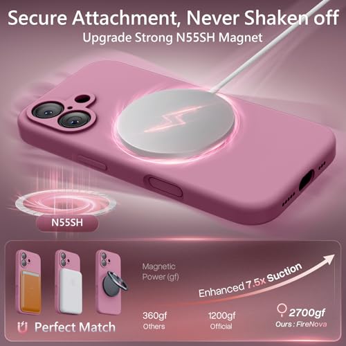 Image of FireNova Magnetic for iPhone 17 Case, Compatible with MagSafe, [Integrated Silicone Camera Control Button] [Camera Protection] Anti-Scratch Microfiber Lining Phone Case, 6.3 inch, Lilac Purple