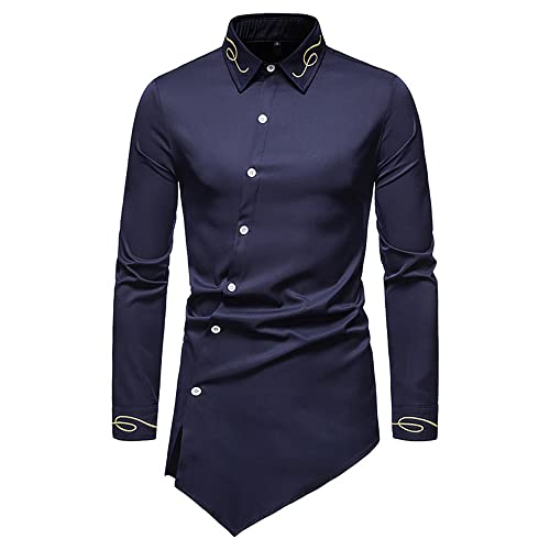 Longsleeve Shirt Herren Frühling Neue Stickerei Casual Shirt Herren Slim...