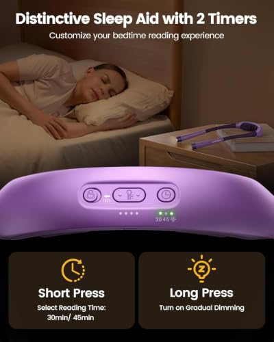 Image of Glocusent Neck Light with Timer, 100 Hours Book Light for Bedtime Reading