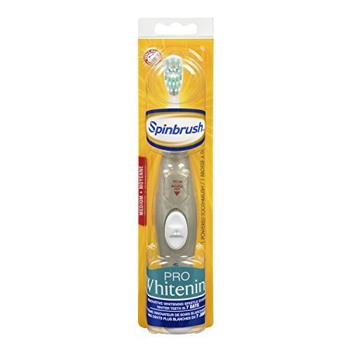 Spinbrush Pro Whitening szczoteczka do zębów zasilana na baterie, średnia (kolory mogą się różnić) od Spinbrush
