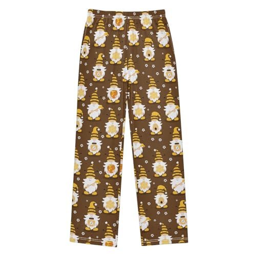 Honey Gnome Boys Long Pants Soft Trousers Elastic Waist Kids Lounge Bottoms with Pockets S-XL