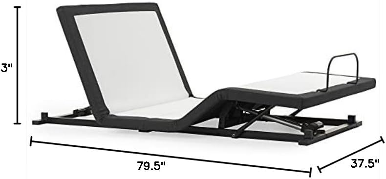 Blissful Nights z4 Adjustable Bed Frame for Storage Beds with Massage Anti-Snore, Zero G, USB Charging Station, Wireless Remote Head and Foot Incline and No Tools Required Assembly … (Split King)