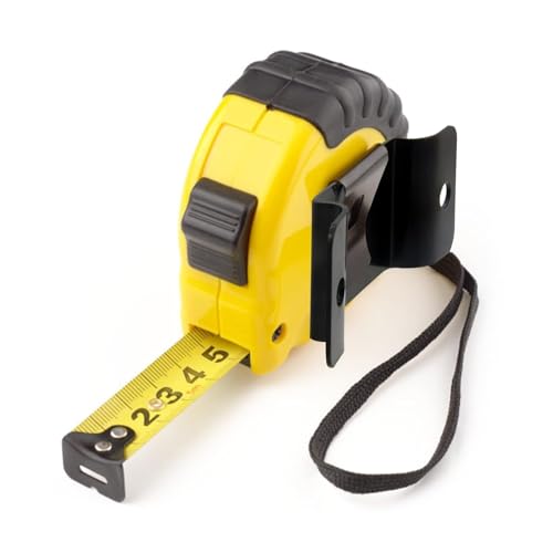 Zarique 6 Pcs Tape Measure Clips With Rivets, Small Metal Belt Holder Clips, Hanging Holder for Easy Carry (Matte Black)