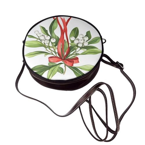 Mistletoe Women Round Crossbody Bags Leather Sling Bag Purse4