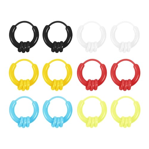 6 Pairs Plastic Earrings for Sensitive Ears & Nose,Clear Earrings Translucent Stud Earring Posts Cute Silicone Hoop Hypoallergenic Earrings for Women Multipack Set Blank Pin