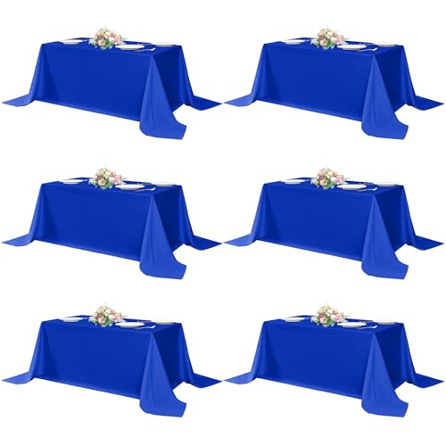 Image of sancua Royal Blue Rectangle Tablecloths 90x156 Inch, 6 Pack
