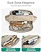 BAGSMART Puffy Water Bottle Crossbody Bags for Women, Small Cross body Purse With Bottle Holder, Hobo Handbag for Travel, Lavender Gray