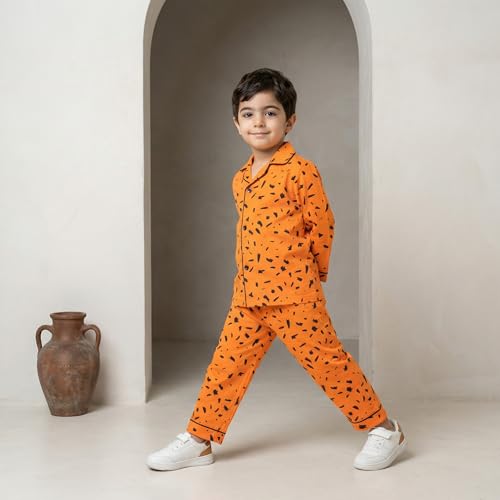 Image of CLAP Kids Cotton Printed Full Sleeves Night Suit