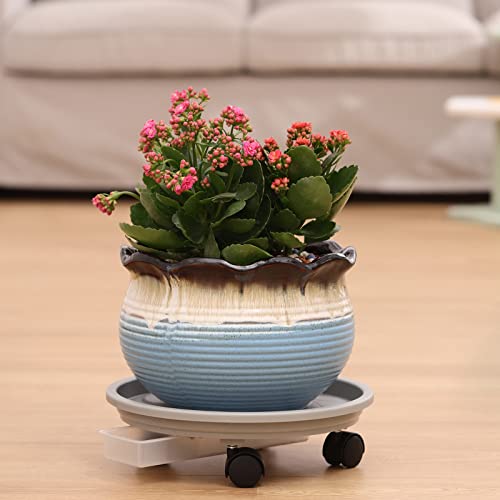 Planterhoma 4-Pack 13 Inch Plant Caddy With Wheels And Drainage Tray Large Rolling Plant Stand With Casters Plant Dolly Heavy-Duty For Moving Large Heavy Plant Pots Indoor And Outdoor Plant Saucer Rollers thumb #5