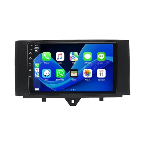 Android 13 2 DIN Car Radio Stereo para Mercedes Benz Smart Fortwo 451 2010-2015 9 Pulgadas Autoradio con WiFi GPS Rear View Camera RDS FM BT DVR SWC Ventilador de refrigeración(2+32G)