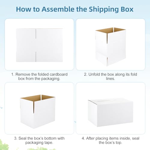 Famagic 10 Pack 6x6x6 Inch Small Shipping Boxes White Corrugated Cardboard Boxes Mailer for Small Business, Mailing Boxes for Packaging Bulk - Thumbnail 6