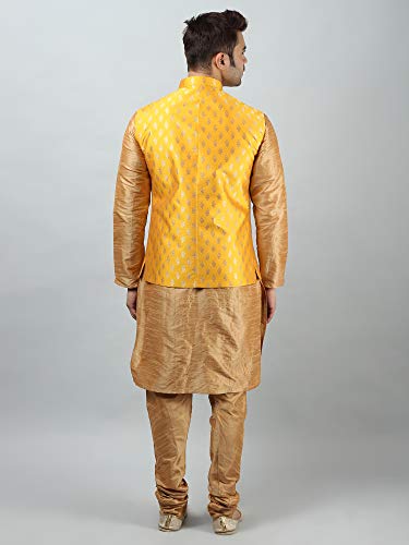 Image of Uri and MacKenzie Men's Silk Blend Kurta Pajama with Designer Ethnic Nehru Jacket /Modi Jacket