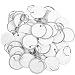 50 Pieces Round Metal Rim Tags Paper Key Tags with Key Rings (3.1cm, Silver and White)