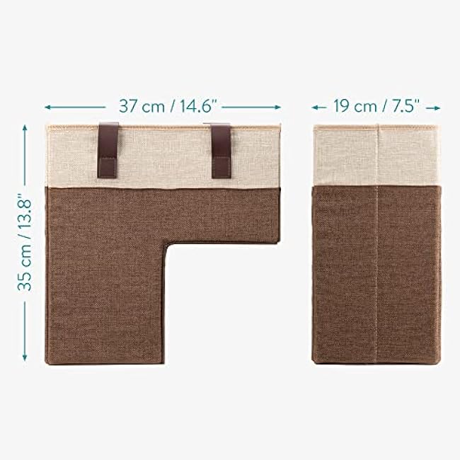 Navaris Stair Basket - L-Shaped Staircase Organizer with Handles - Foldable Collapsible Step Storage for Carpeted and Wooden Stairs