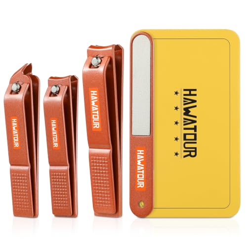 HAWATOUR 4 Pcs Nail Clippers Set