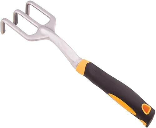 Edward Tools Cultivador de mano de aluminio - Cultivador de aluminio a prueba de óxido para deshierbar y tornear el suelo