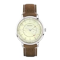 Sekonda 1978 Mens 38mm Quartz Watch in Cream with Analogue Day/Date Display, and Tan Leather Strap 30099
