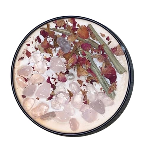 Pink Scented Goddess Candle with Crystals