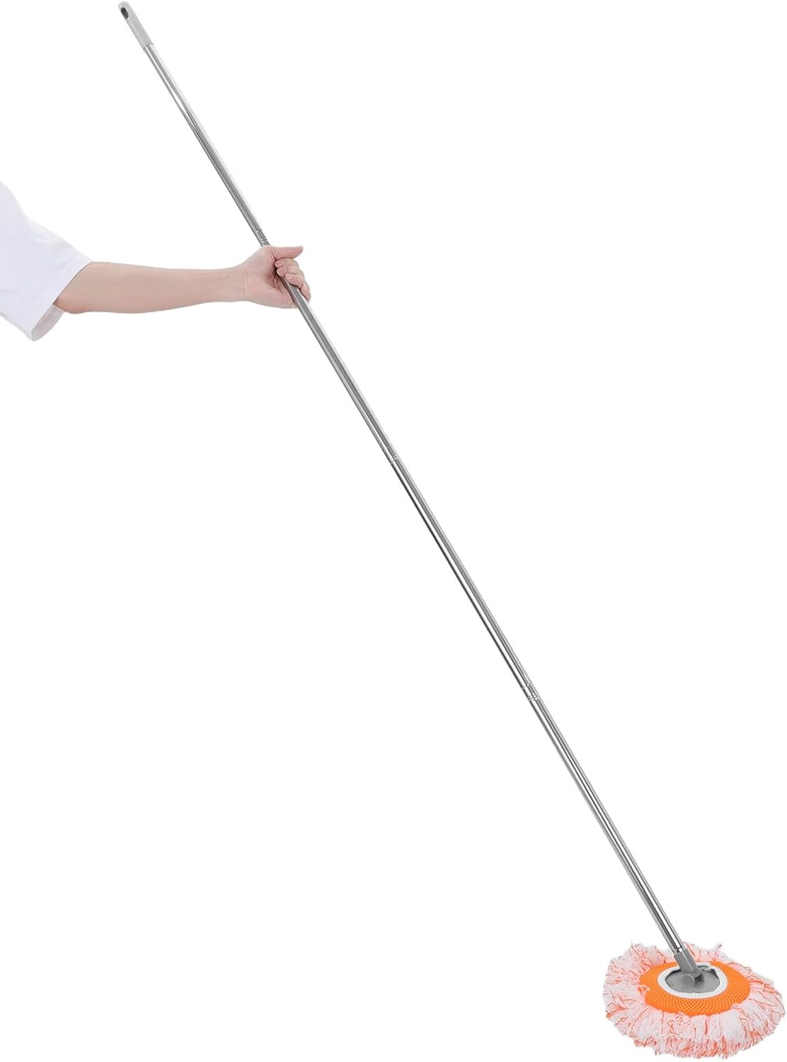 Didiseaon Adjustable Cleaning Mop for Floor with 180° Rotating Handle and Reusable Microfiber Mop Heads Suitable for Household Floor Cleaning Stainless Steel and Abs Construction