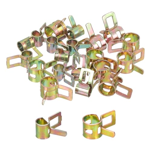 sourcing map ID 5mm 8mm 3/16 Inch 5/16 Inch Fuel Line Hose Clips, Pipe Spring Hose Clamp,Low Pressure Air Clamp, Water Pipe Air Tube Vacuum Hose Clips Fastener Pack of 20