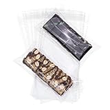 ROSPAKTEK Lot de 50 sacs d'emballage en cellophane pour barres céréales, biscuits, macarons, savon, chocolat, truffe, barre énergétique 7,6 x 15,2 cm