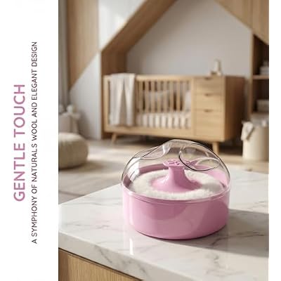 1 Set Baby Body Cosmetic Powder Puff and Container Case Infant Kid Powder Puff Empty Loose Powder Box Large Powder Puff