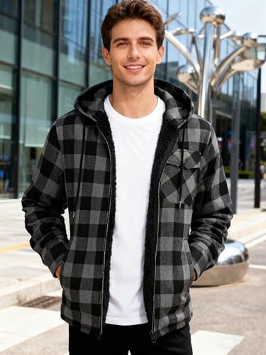 [Prime] ZITY Men's Plaid Flannel Hoodie Shirt Jacket (Various) - image 8
