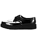 T.U.K. Black & White Leather Pointed Creepers for Men & Women, Low Platform Lace Up Sneakers US 13 Women/11 Men