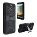 Phone Case for ZTE Sonata-3 4g LTE / ZTE Avid-828 (Consumer Cellular)/ ZTE Avid-Plus / ZTE-Prestige N9132 / ZTE Maven-2 Gophone Heavy Duty Armo Cover Black Stand