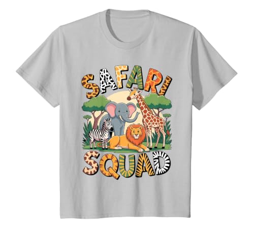 Cool Safari Costume for Men Women Kids Adult African Safari T-Shirt, Youth, Silver Grey, Large