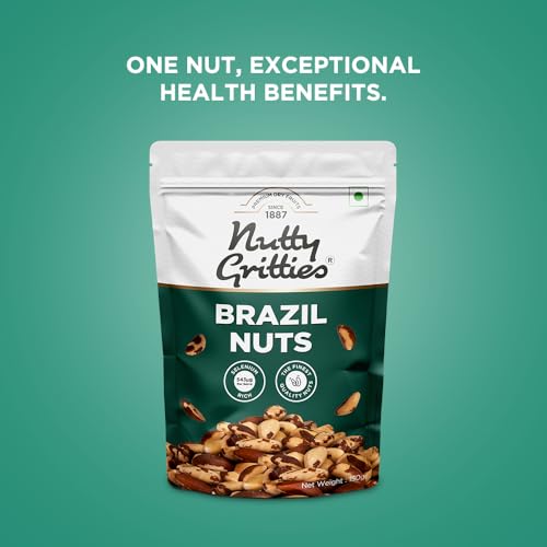 Image of Nutty Gritties 100% Natural Brazil Nuts 150g | Rich in Nutrients & Antioxidants | Healthy Munching Snack | Fresh & Crunchy