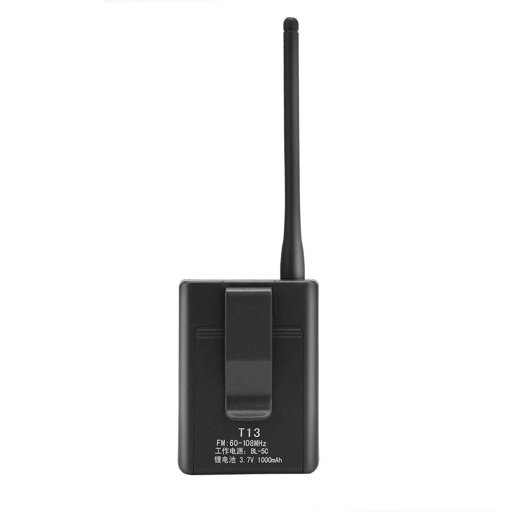 Socobeta Transmisor FM inalámbrico Adaptador de transmisión de Radio estéreo 3.5MM portátil de Baja Potencia