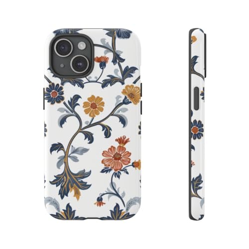 Coque rigide pour iPhone 15 motif floral au look vintage idéal pour vos sorties