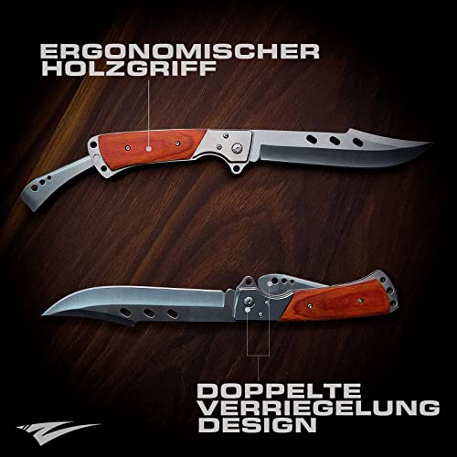 Foto von Zetterrank Taschenmesser 440C Stahl,Klappmesser mit Scharf Großer Klinge,Legal tragen Zweihandmesser, Stiletto Jagdmesser, für Männer EDC Outdoor Messer.