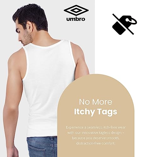 Umbro 6-Pack Men's Essential Tank Tops, Undershirts Breathable, Tagless, Cotton Mens T Shirt T Shir
