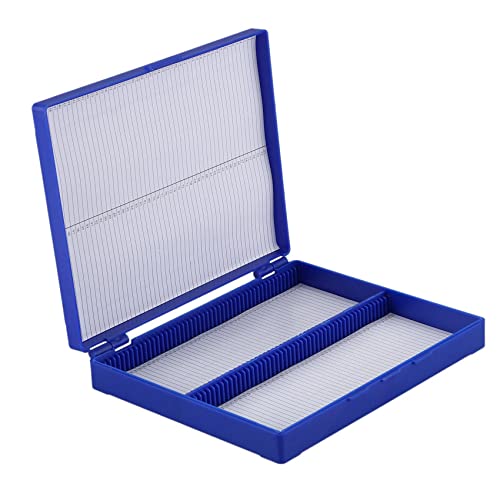 Boite de microscope rectangle bleu pour trier 100 microslide