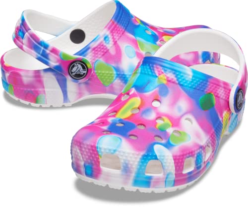 Crocs Classic Tie Dye Clogs (Toddler), Pink/White, 4 Toddler #TOP6