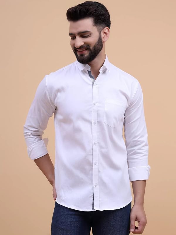 Image of Tee Projekt Solid Shirt for Men's,Solid Shirt for Men's, Casual Shirt for Men,Full Sleeve Spread Collar Shirt for Men, Shirt for Men||(Pack of-2)||