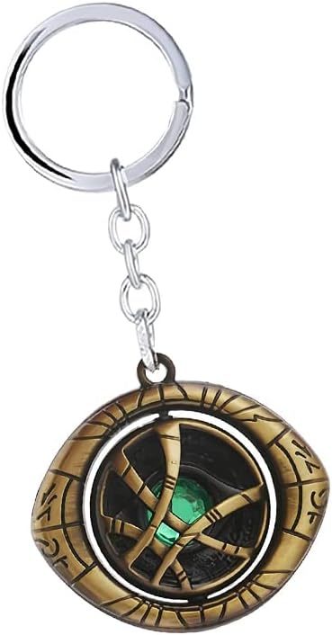 AG Traders Metal Doctor strange eye of Agamotto keychain marvel keychains (Rotating Keychain) in golden color
