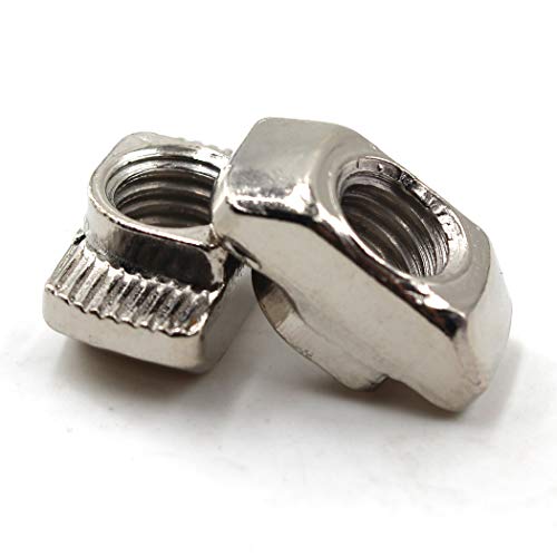 M3 T Nut Nickel Plated Carbon Steel T Slot Nut For 2020 Aluminum Extrusion European Standard (Pack of 100) - Image 2